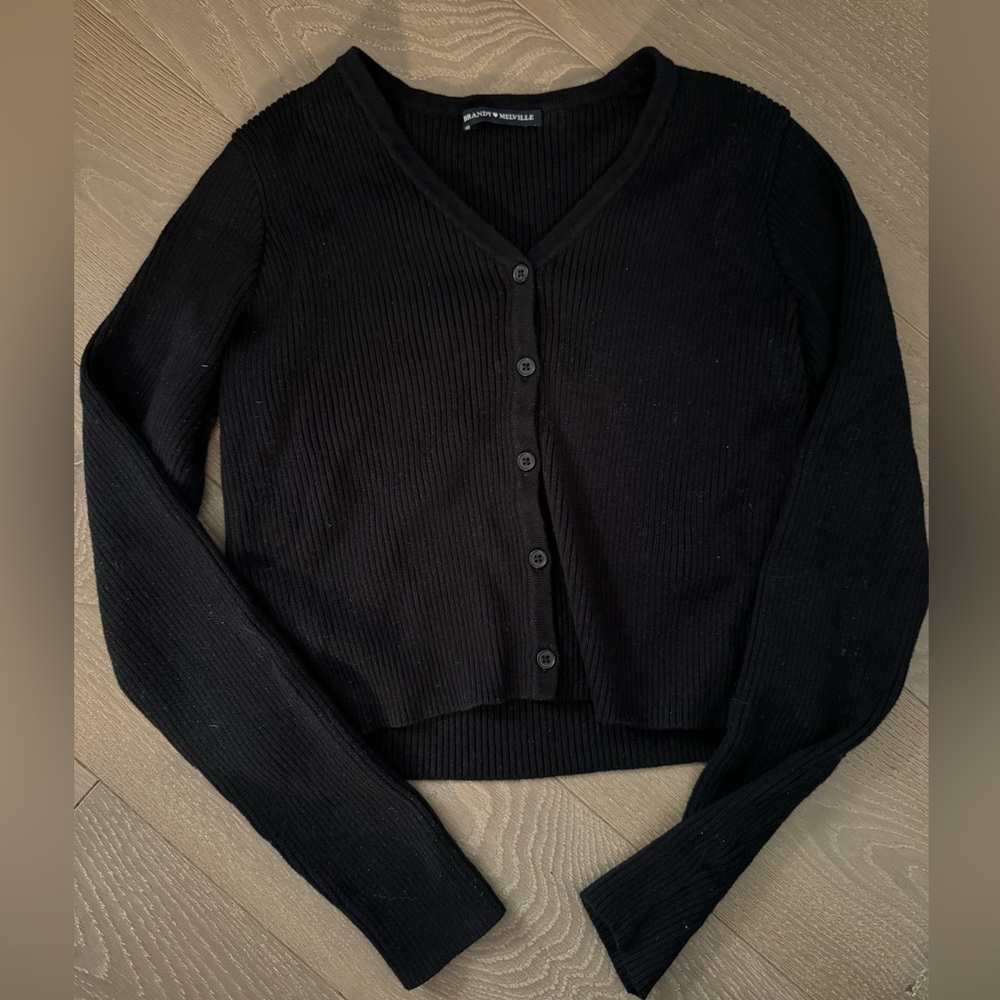 Brandy Melville Black Button Cardigan Top